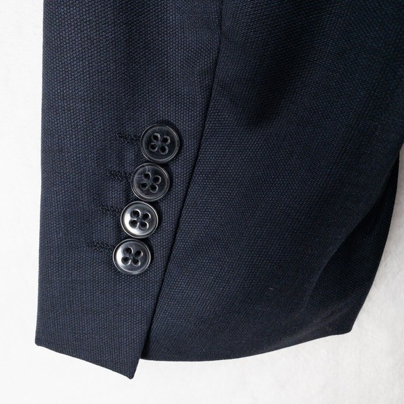 Jhane Barnes Blazer Jacket Mens 40R Blue 100% Wool Two Button Athletic Fit - Picture 11 of 14